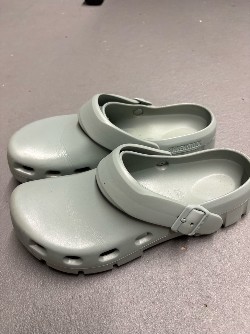 Birkenstock Women’s Light Sage EVA Clogs with Adjustable Strap- Size 41